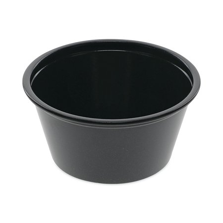 PACTIV EVERGREEN Plastic Portion Cup, 2 oz, Black, PK2400, 2400PK YS200E